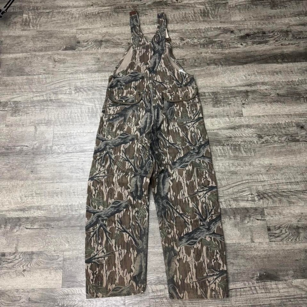 Vintage Carhartt Camo Overalls Duck Canvas Made USA Workwear Bibs 34x29 - Picture 3 of 8